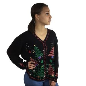 Designers Original Studio Christmas Black Cardigan